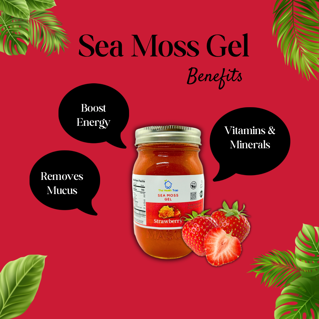 Strawberry infused Sea Moss Gel 16 oz